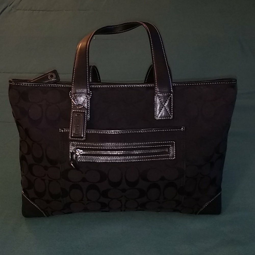 Authentic COACH Black  mono  handbag